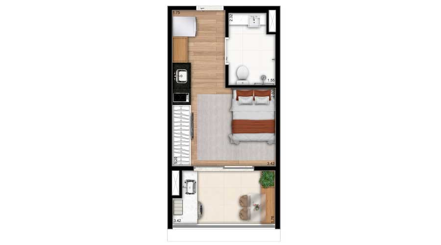 Studio de 26m² - The Collection Madalena