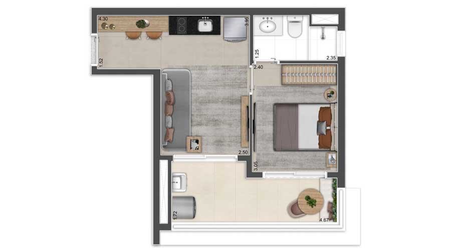 Planta de 36m² - The Collection Puq