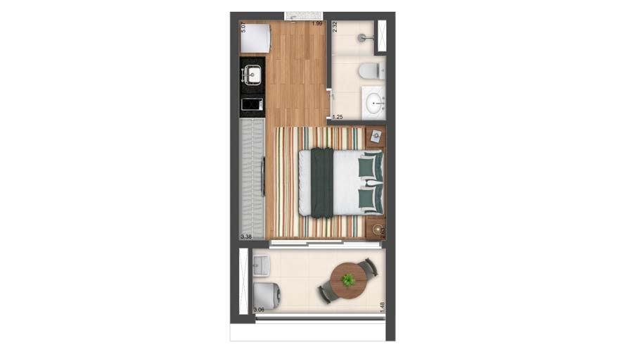 Planta 2 de 25m² - Studio