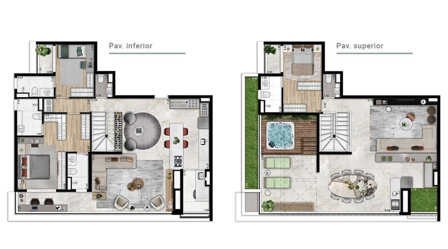 Planta Duplex de 230m² - Horizon Paraíso