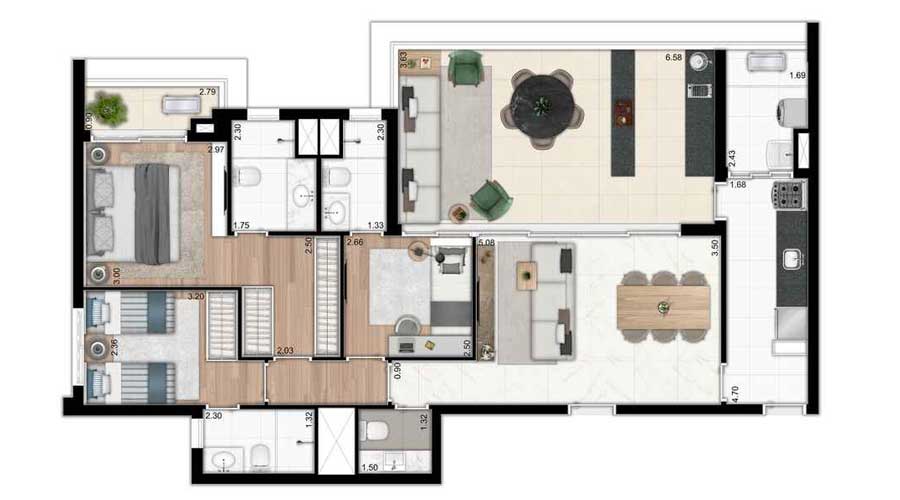 Planta de 121m² - Marquez Alto do Ipiranga