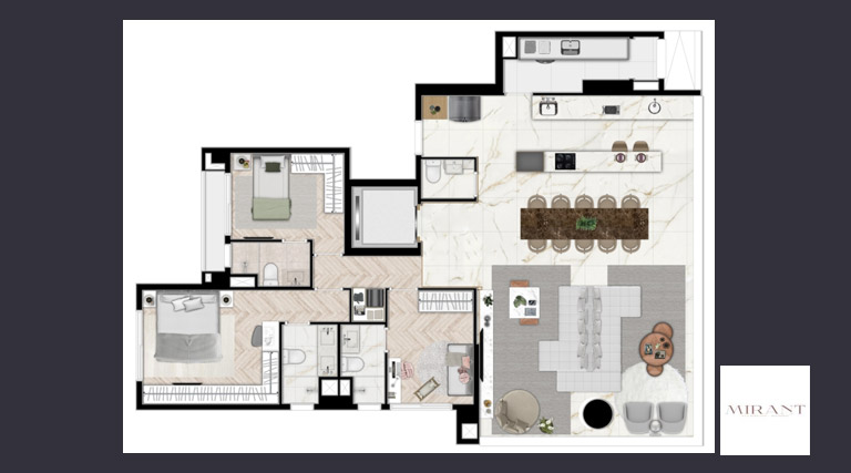 Planta de 144m² - Mirant Vila Madalena
