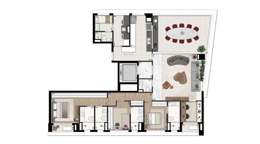 Planta de 185m² - Oscar Itaim - Trisul