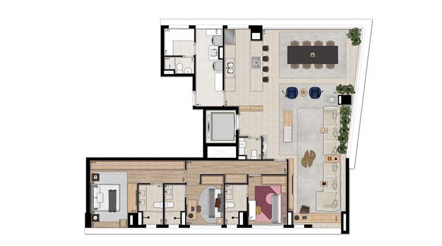 Planta de 185m² - Oscar Itaim - Trisul