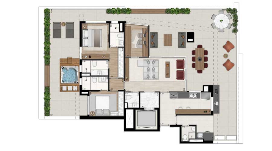 Planta de 246m² - Oscar Itaim - Trisul
