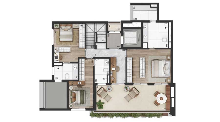 Planta Duplex Praça Omaguás