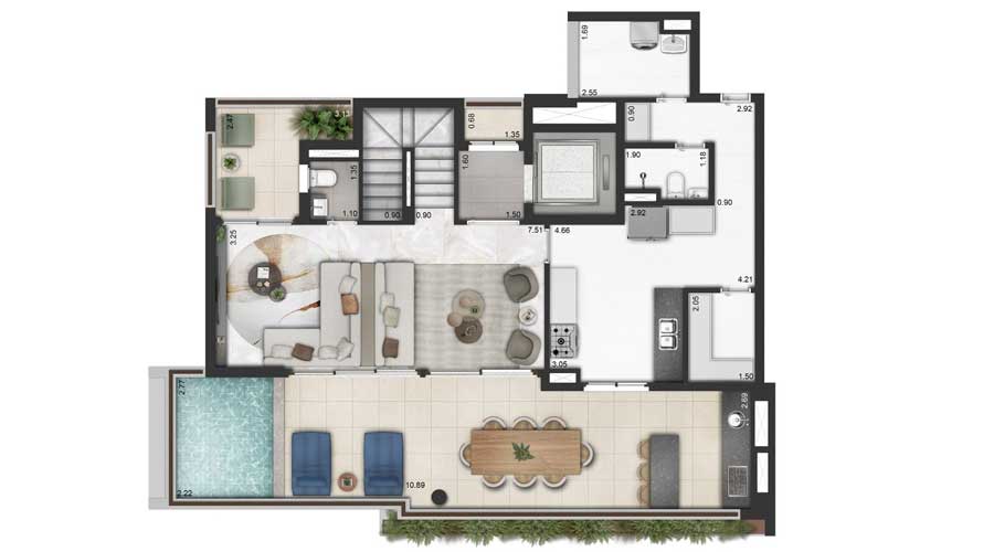 Planta Duplex Praça Omaguás