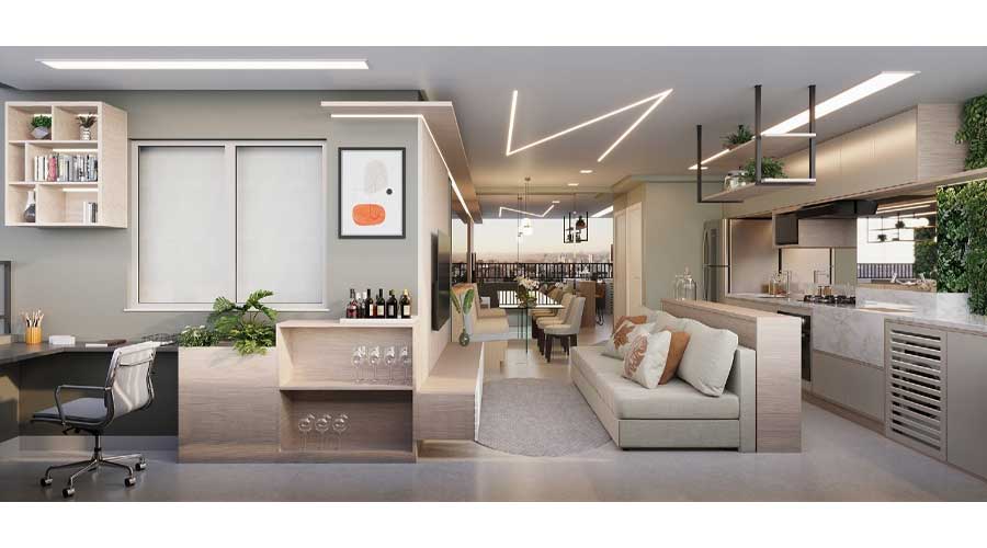 Decorado do Side Sacomã - 65m²