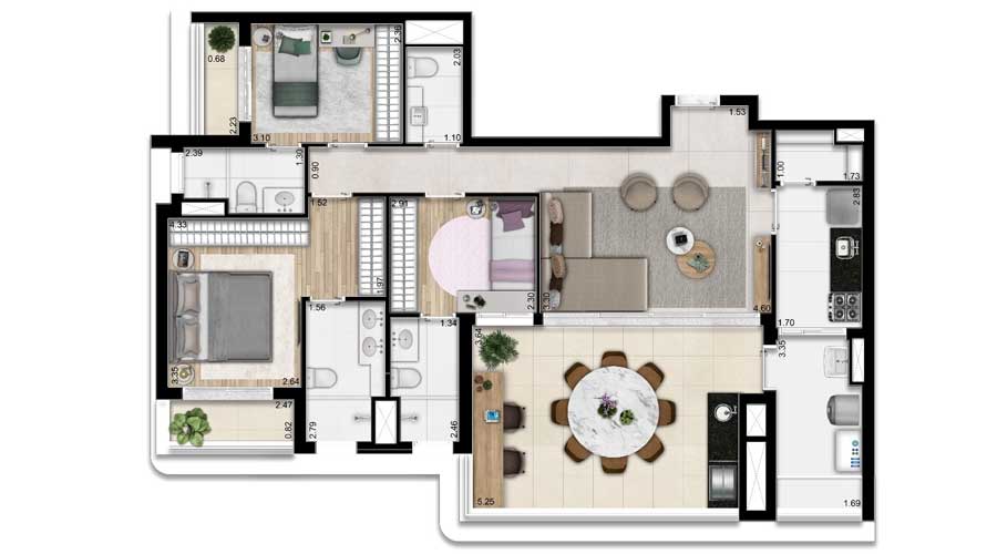 Planta de 115m² - Tucuna 250