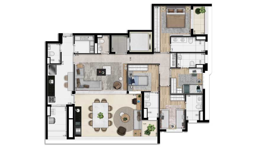 Planta com 158m² - Tucuna 250