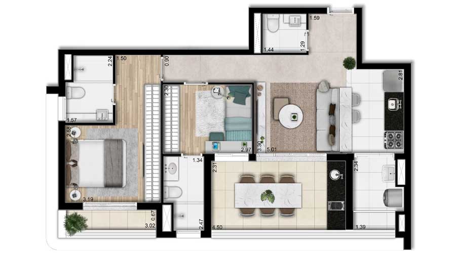 Planta de 78m² - Tucuna 250