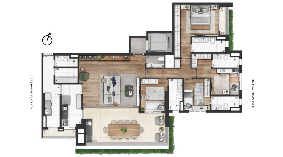 Planta com 187m² - Valen Capote Valente